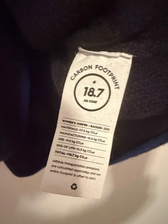 NWOT allbirds Navy and Black Ribbed Wool Sweater - Picture 5 of 7